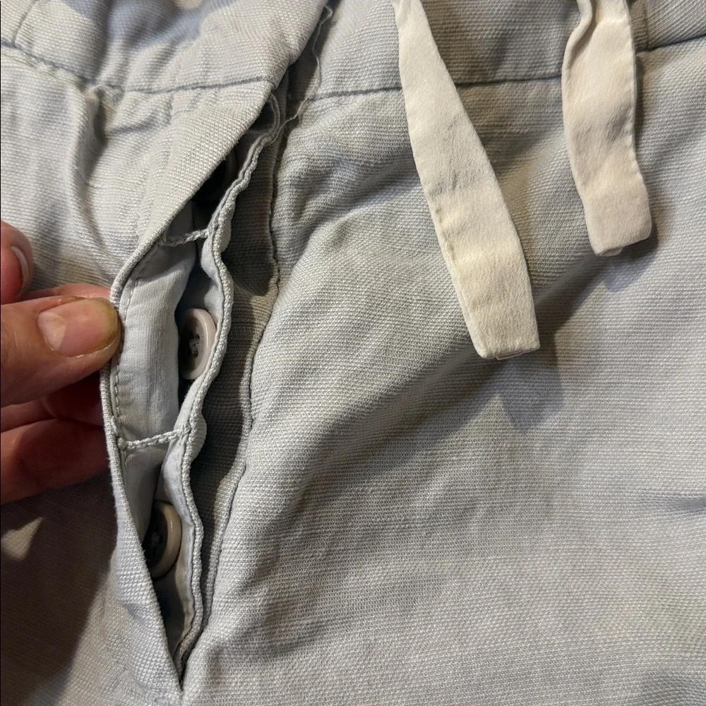 Wilfred Light Gray Drawstring Crop Joggers Linen Blend Size 4. Pockets
